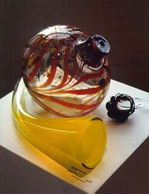 Red Feathered Clear w/White & Yellow Set
