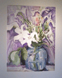 Blue Vase With White Lilies