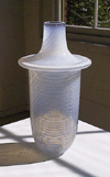 Alabaster with Black Spiral Wrap Exterior Fold Bottle